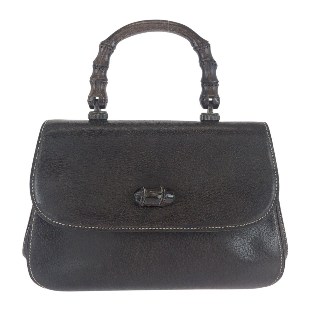 【美品】OLD GUCCI オールドグッチ/バンブー /ハンドバッグ GUCCI グッチ ヴィンテージ オールドグッチ バンブー ブラウン