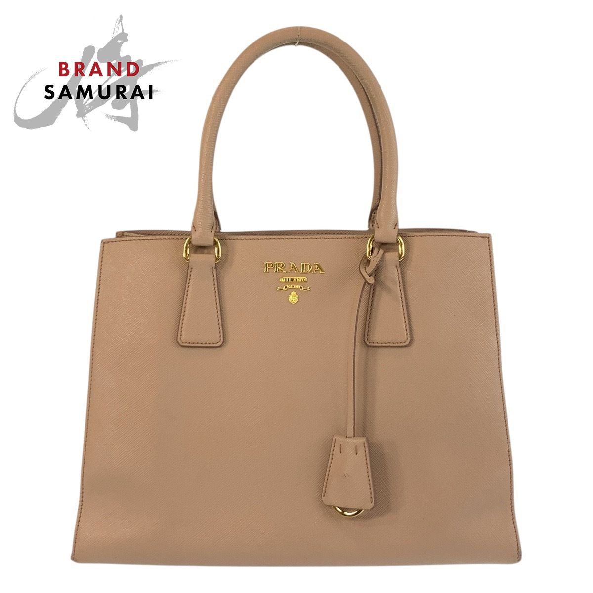 PRADA プラダ サフィアーノ ピンクベージュ ゴールド金具 レザー