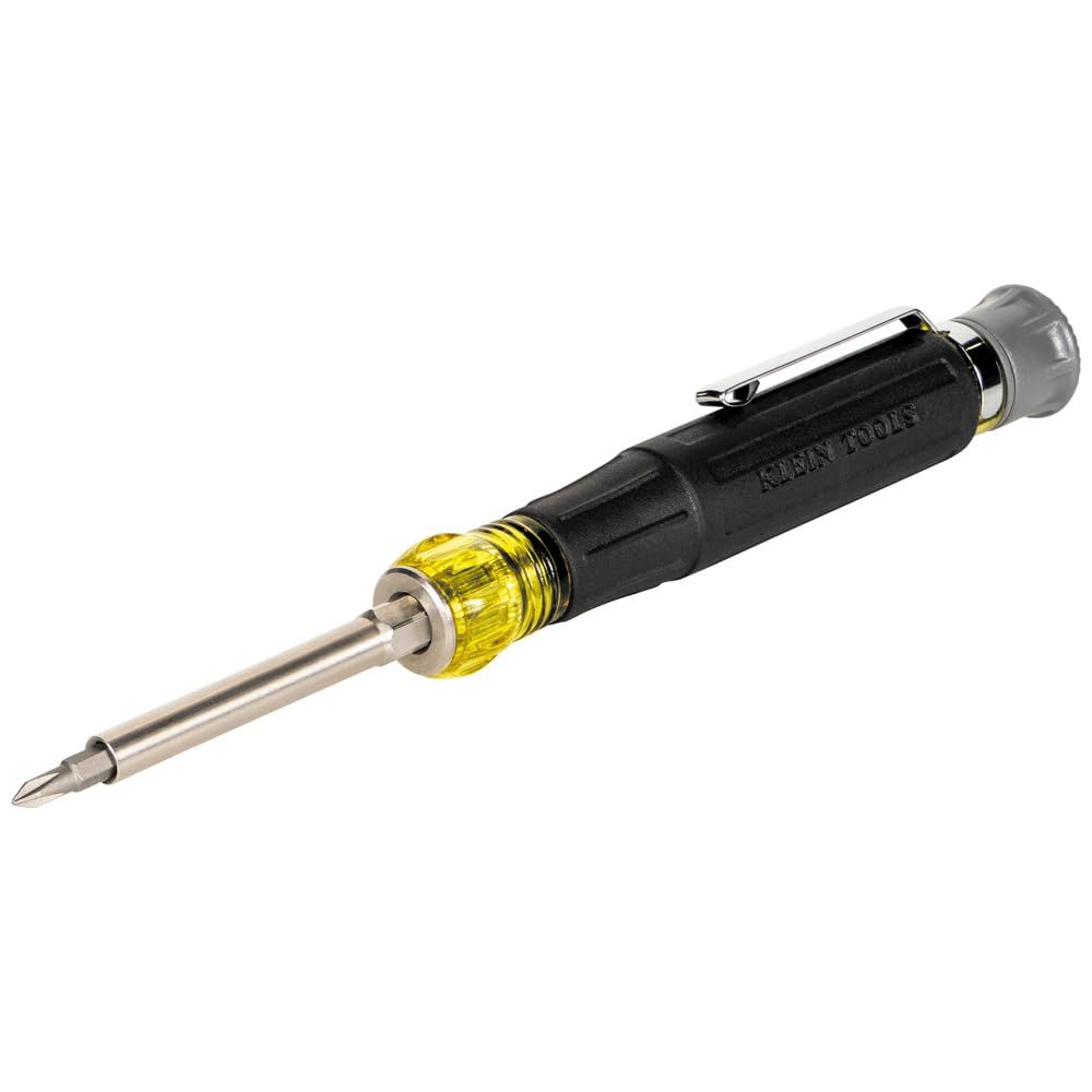 Klein Tools 32600P ミニ精密ドライバー ポケットクリップ付き 13-in-1 磁気多目的ドライバー ナットドライバー、プラス、スロット、TORXチップ付き