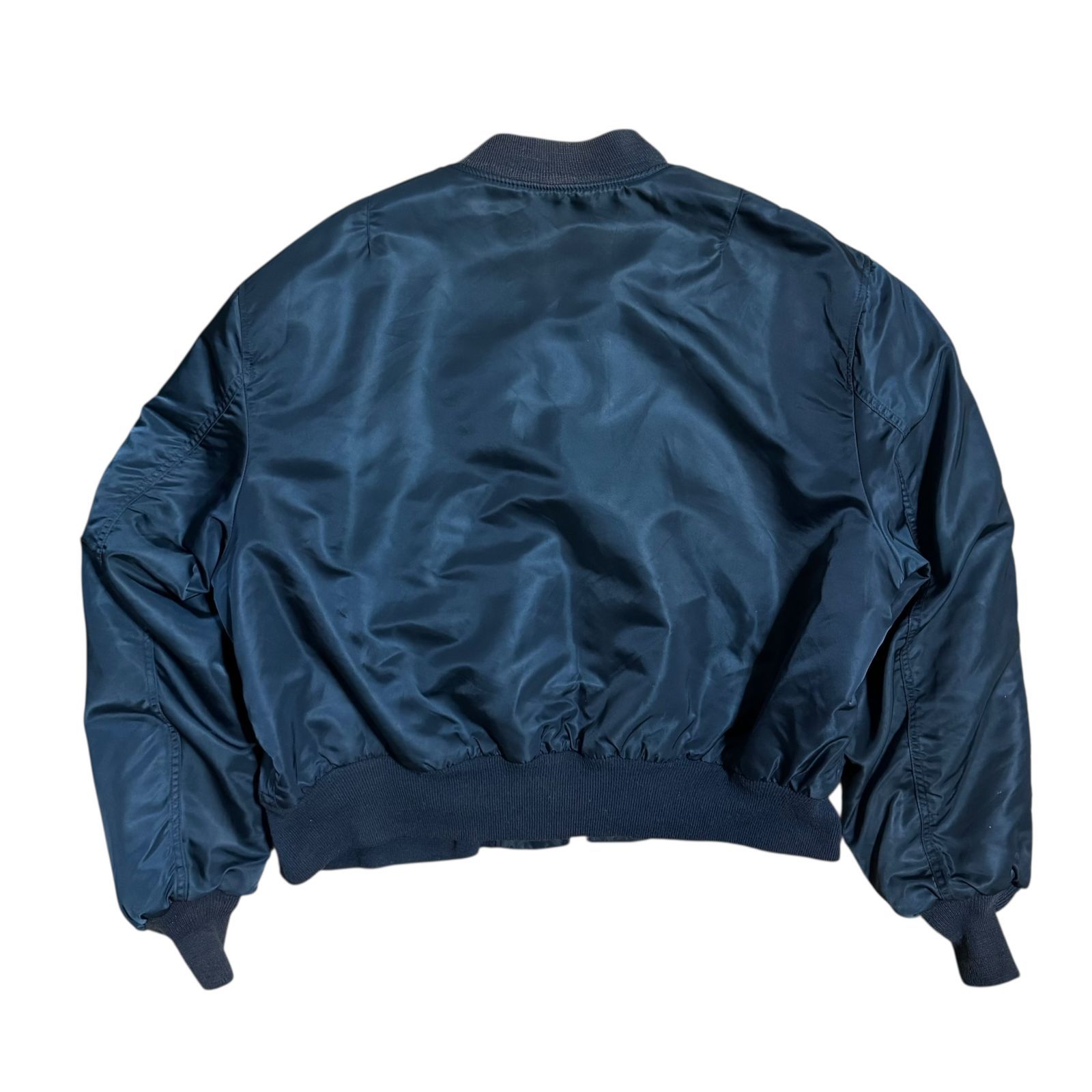 ALPHA MA-1 フライトジャケット Lサイズ ネイビー 短丈 USA古着 ALPHA MA-1 フライトジャケット Lサイズ ネイビー 短丈 USA古着｜希少