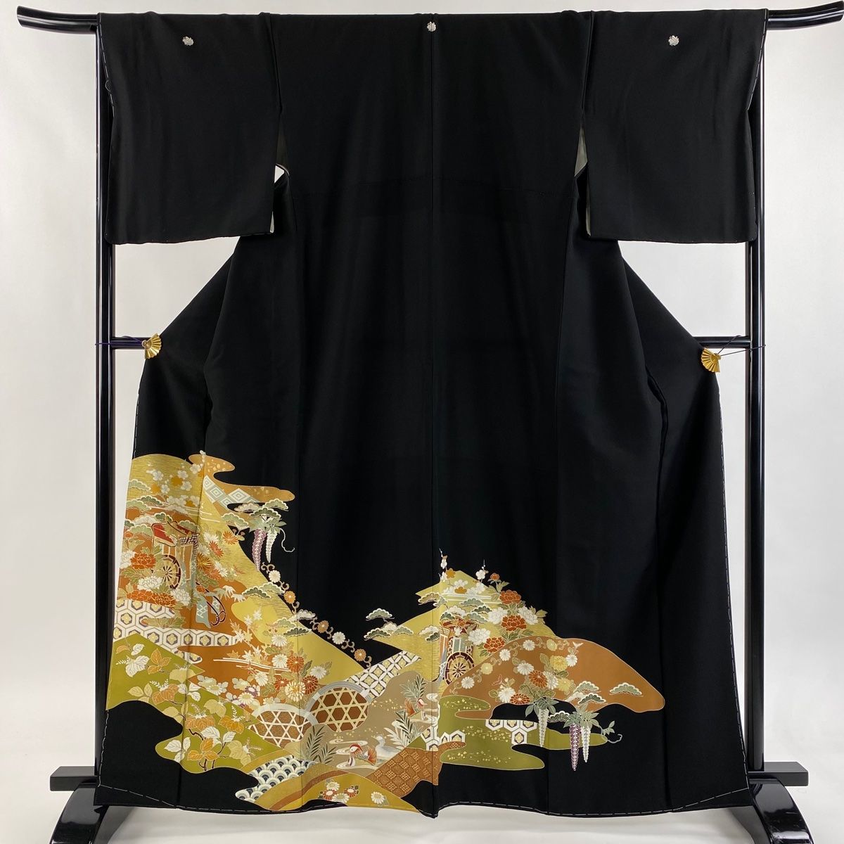 未使用近い　美品　正絹　黒留袖　フルセット　5点　身丈170 裄丈68 未使用近い 美品 正絹 黒留袖 フルセット 5点 身丈170 裄丈