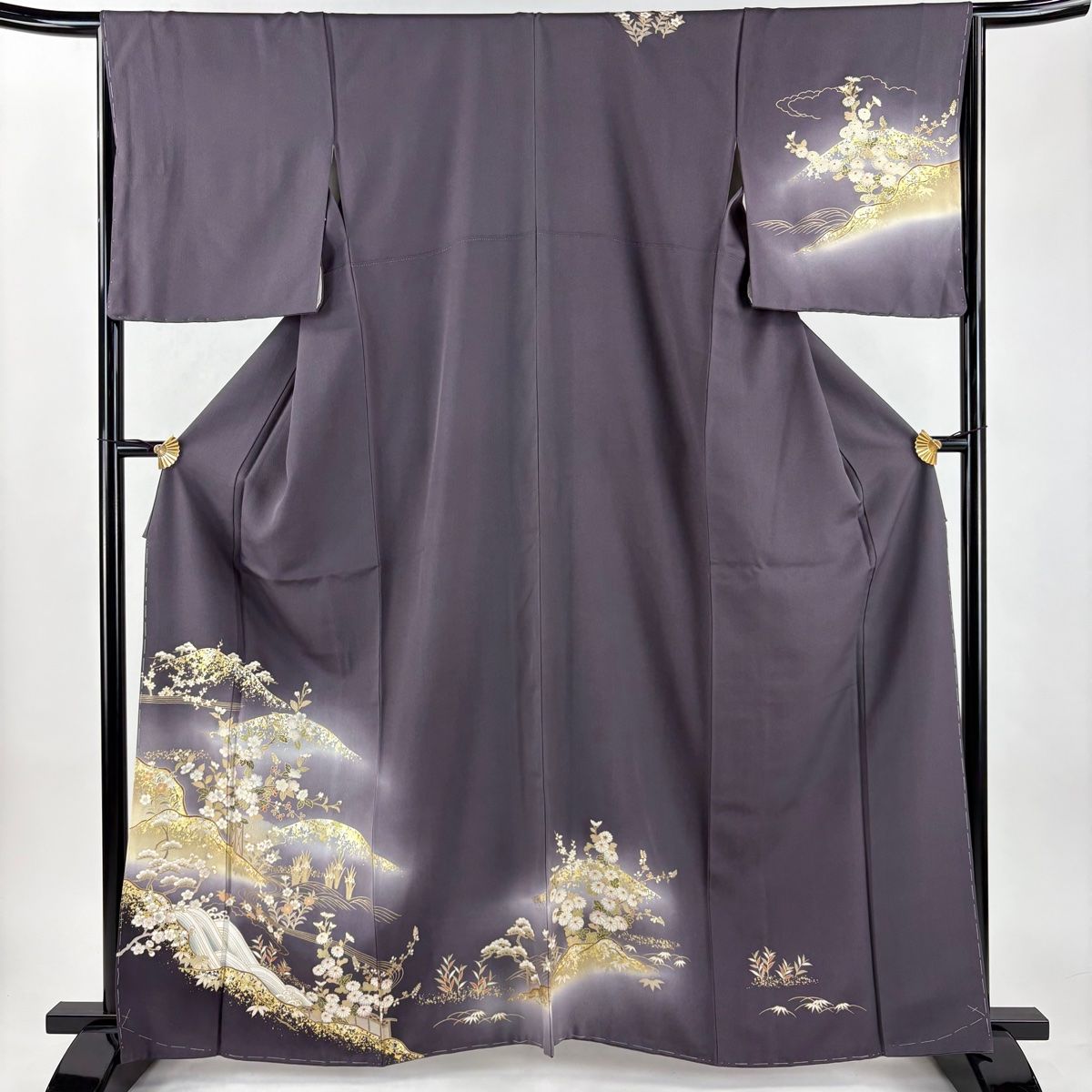 正絹✿暈し染め 金銀彩 訪問着 広衿 袷 正絹✿暈し染め 金銀彩 花文