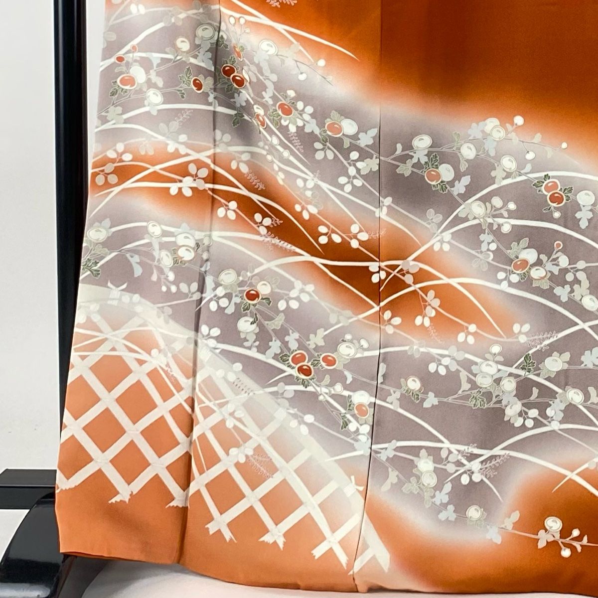 訪問着 身丈168cm 裄丈68.5cm L 袷 落款 饅頭菊 光悦垣 金糸 金彩