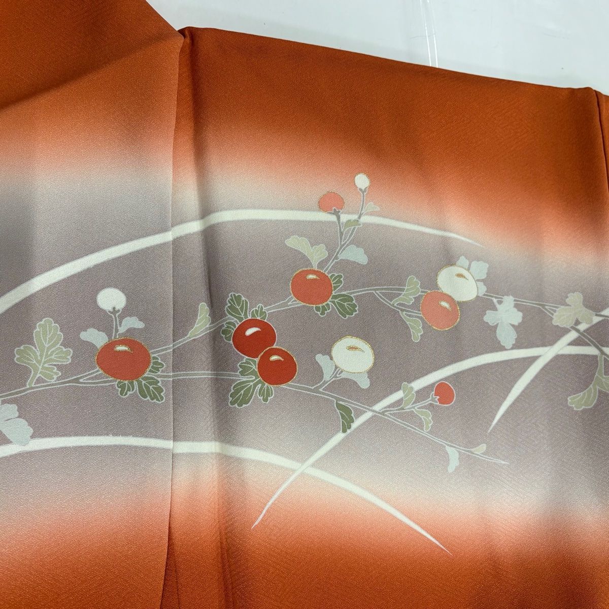 訪問着 身丈168cm 裄丈68.5cm L 袷 落款 饅頭菊 光悦垣 金糸 金彩