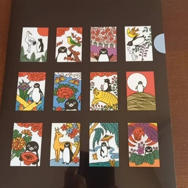 新品未開封品｣Suicaのペンギン 花札柄A4クリアファイル 1月～12月 総柄