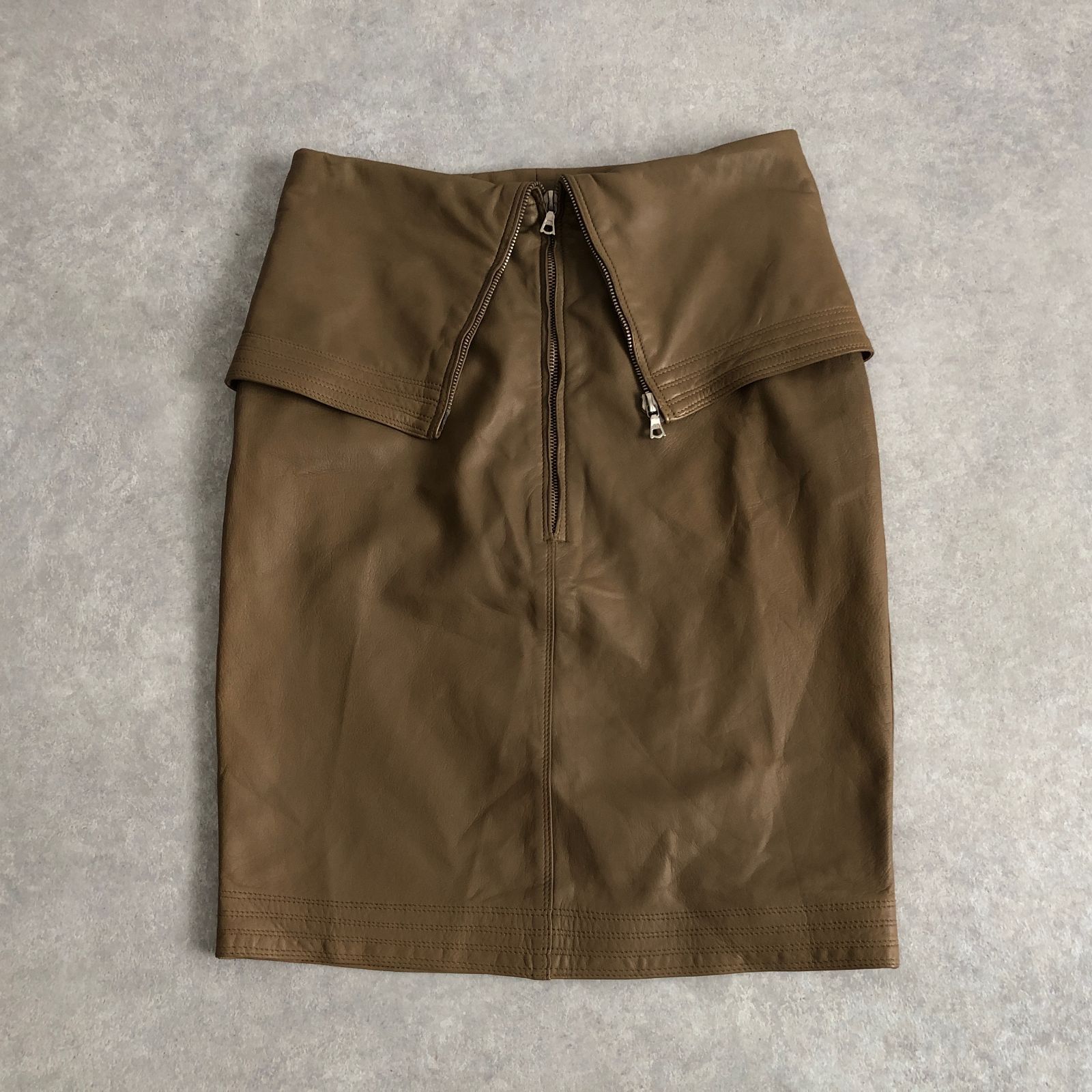 Gianni Versace Designer's vintage 本革レザー スカート ヴェルサーチ