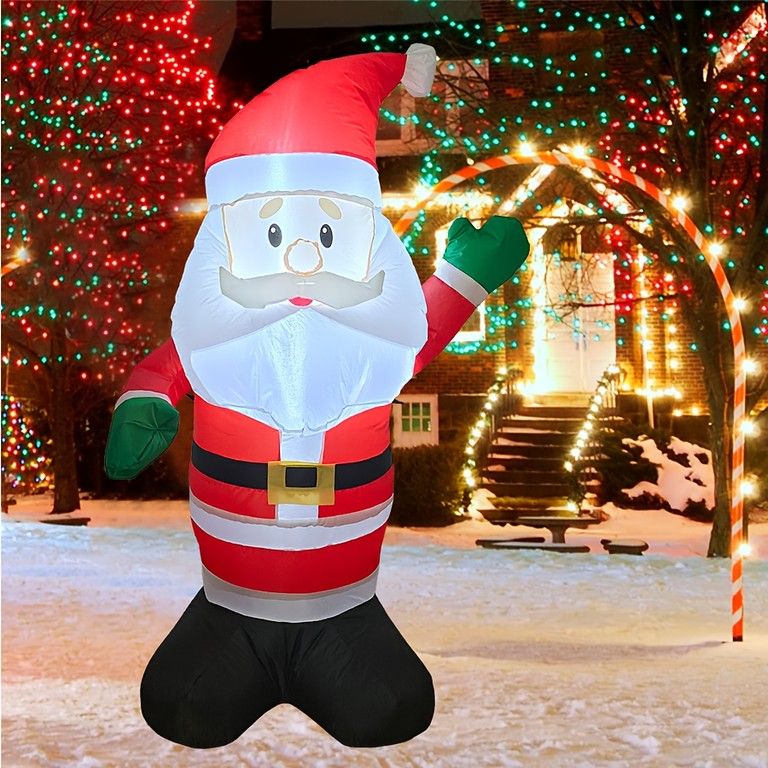 Ysyqkn サンタクロース クライミング インフレータブル 吊り下げ型 オーナメント クリスマス 飾り ギフトバッグ LEDライト ソーラーライト サンタトナカイ イルミネーションライト 【送料無料】 DEPOS