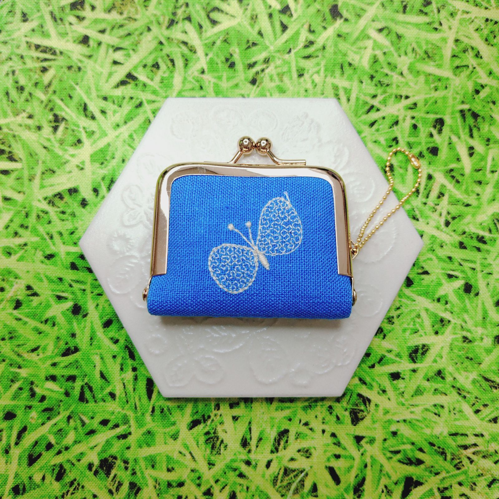 【専用】ミナペルホネン　ハンドメイド　がま口マルチケース　light blue 専用】ミナペルホネン ハンドメイド がま口マルチケース light blue