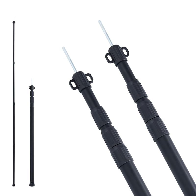 MOON LENCE テントポール 伸縮式 4継無段階調節 直径31mm 高さ81-260cm