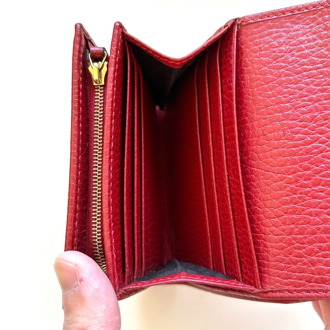 グッチ GUCCI 二つ折り財布 GGマーモント レッド - メルカリ