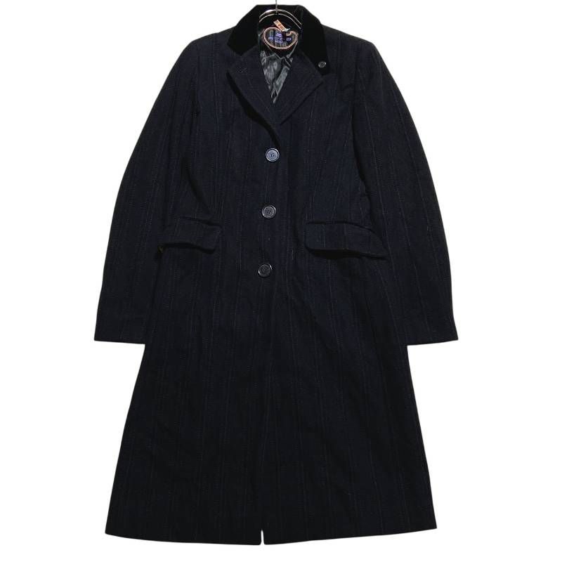 ETRO エトロ ロングコート チェスターコート カシミヤ混 大きいサイズ 44 ETRO エトロ チェスターコート パッチワーク カシミヤ混 ベロア