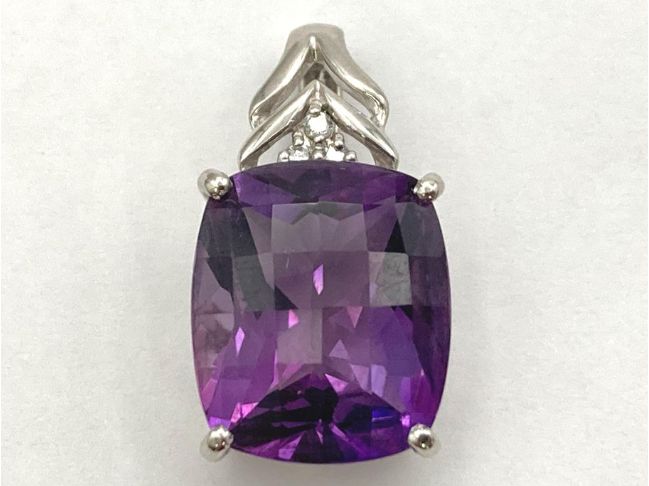 Pt900 アメジスト ダイヤモンド ペンダントトップ/b1-8 - メルカリ