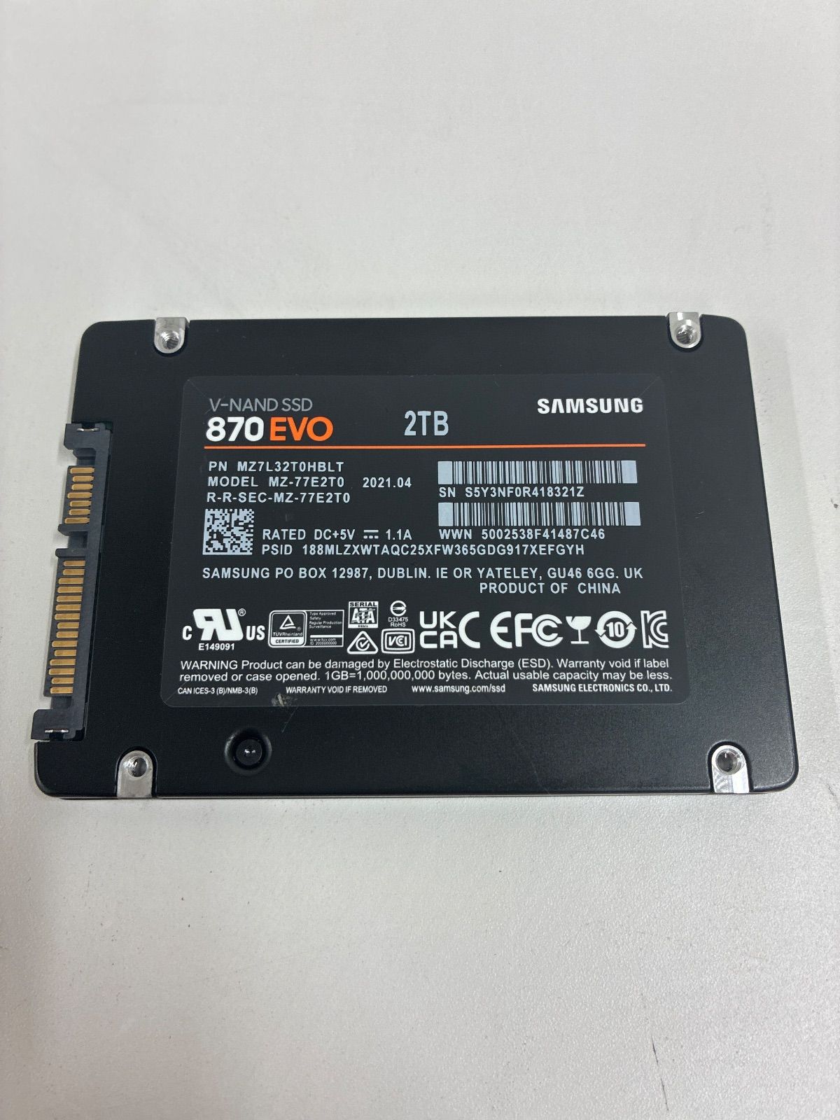 Samsung 870 EVO 2TB SSD ジャンク品 - メルカリ