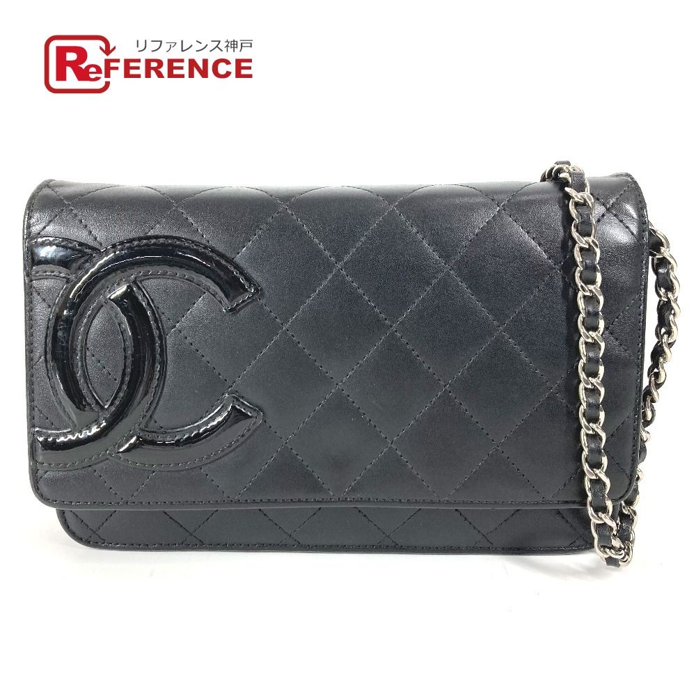 CHANEL ブラック ショルダーバッグ CHANEL シャネル ショルダーバッグ チェーンウォレット A46646 レザー