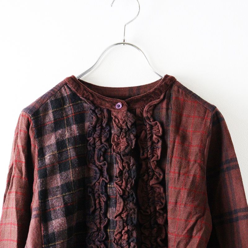 ティグルブロカンテ TIGRE BROCANTE パッチワークミックフリルシャツ F