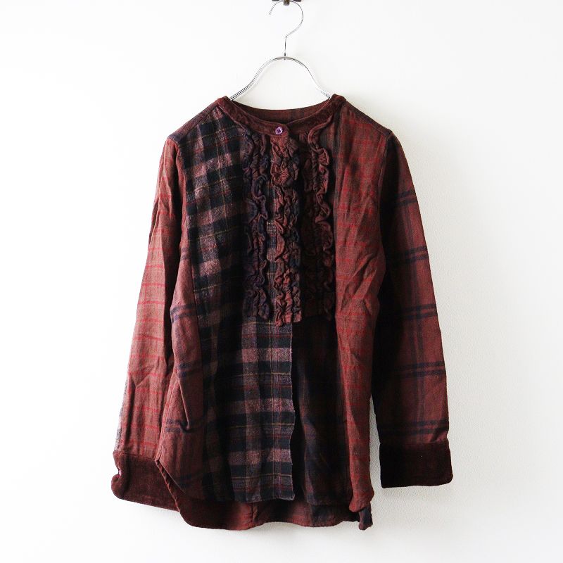 ティグルブロカンテ TIGRE BROCANTE パッチワークミックフリルシャツ F