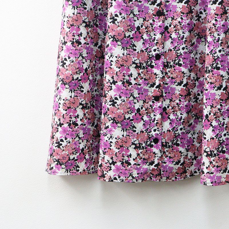 極美品 トッカ TOCCA 洗える IPANEMA FLOWERS ドレス 6＼パープル