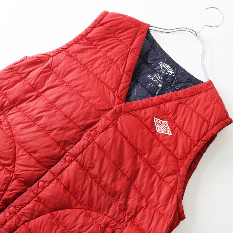 ダントン DANTON JD-8632 Vネックインナーダウンベスト 38＼レッド