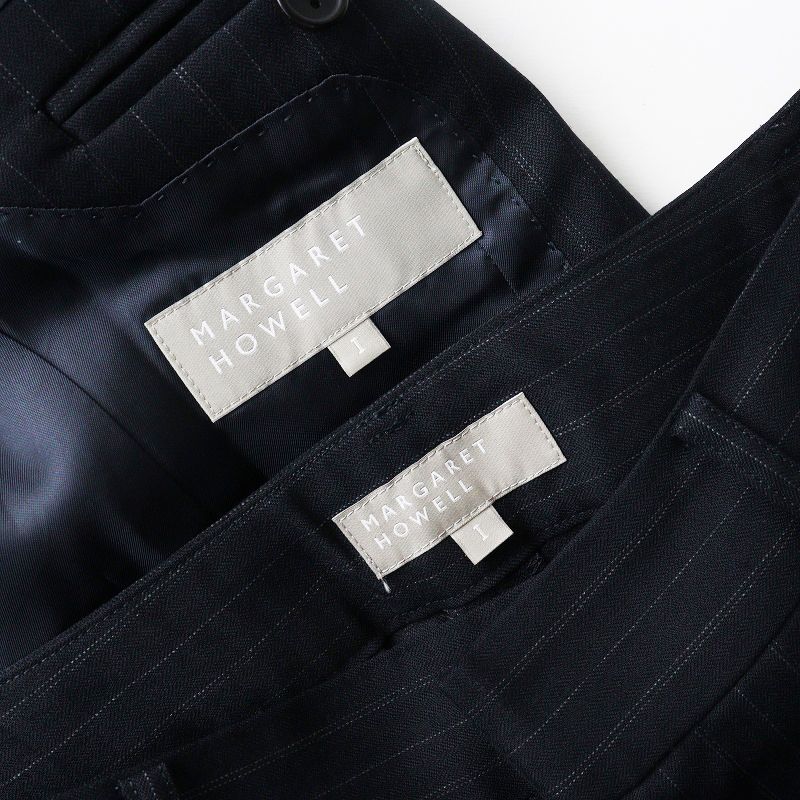 マーガレットハウエル MARGARET HOWELL ピンストライプ ウール パンツ