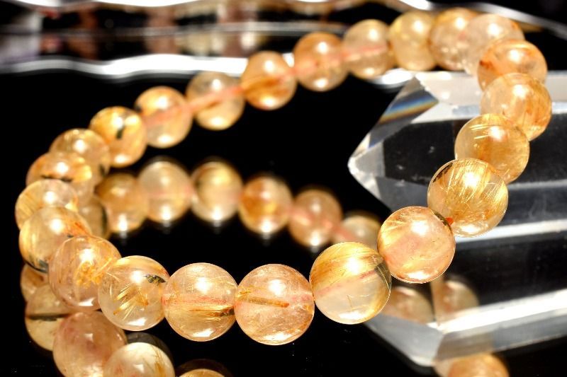 1点物】母岩入り！ ヘマタイトインタイチンルチルクォーツ 8mm