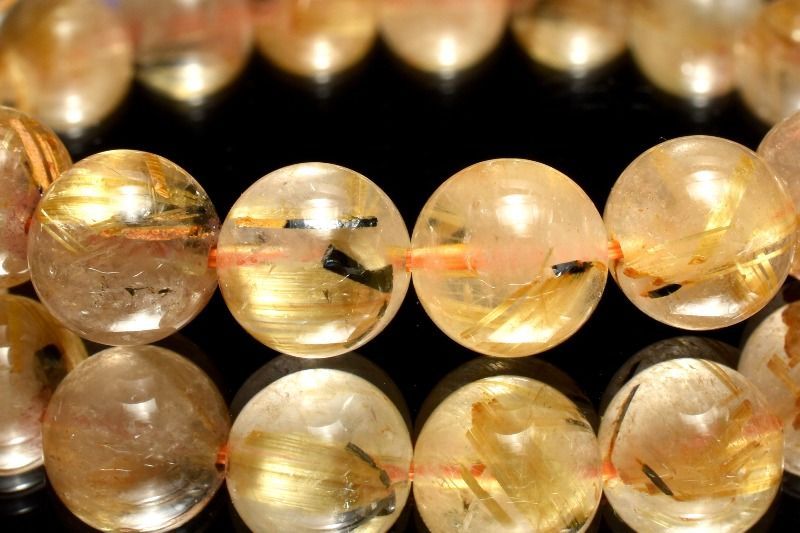 1点物】母岩入り！ ヘマタイトインタイチンルチルクォーツ 9mm