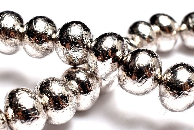 1点物】メテオライト(アルタイ隕石) 5-6x7.5mm シルバーコーティング