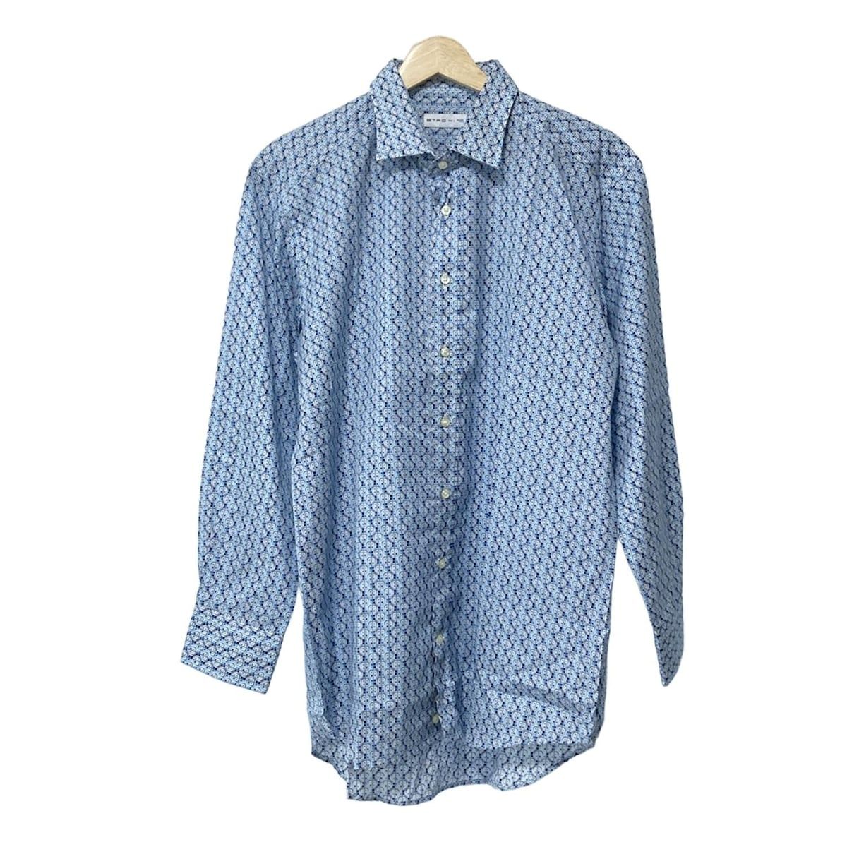 ETRO(エトロ) 長袖シャツ サイズ41 メンズ新品同様 - 白×ライトブルー