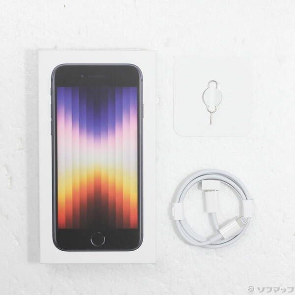 中古品〕 iPhone SE 第3世代 64GB ミッドナイト MMYC3J／A SIMフリー 