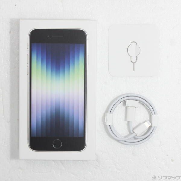 64GB SE スターライト iPhone 第3世代 SIMフリー MMYD3J⁄A APPLE 〔中古