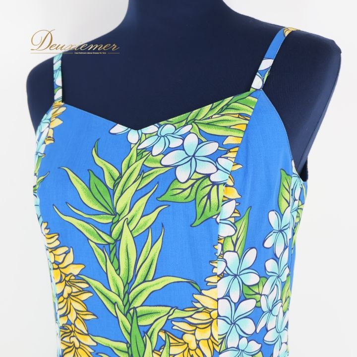 フラダンス 衣装 ワンピース ドレス ブルー系 マーメイドライン