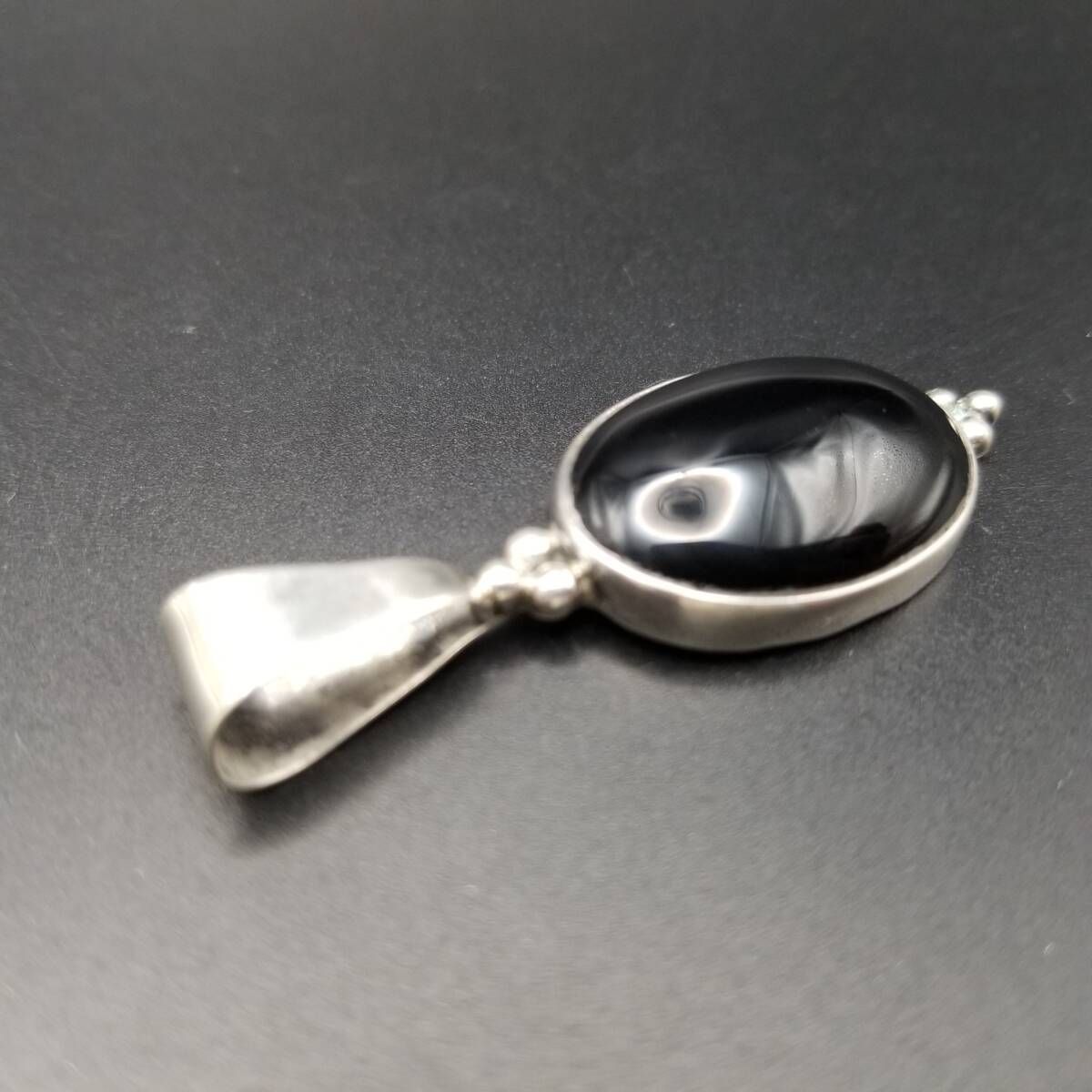 メキシコ 925 シルバー 大粒ブラックオニキス カボション ヴィンテージ カフ メキシコ 925 シルバー 大粒ブラックオニキス カボション ヴィンテージ