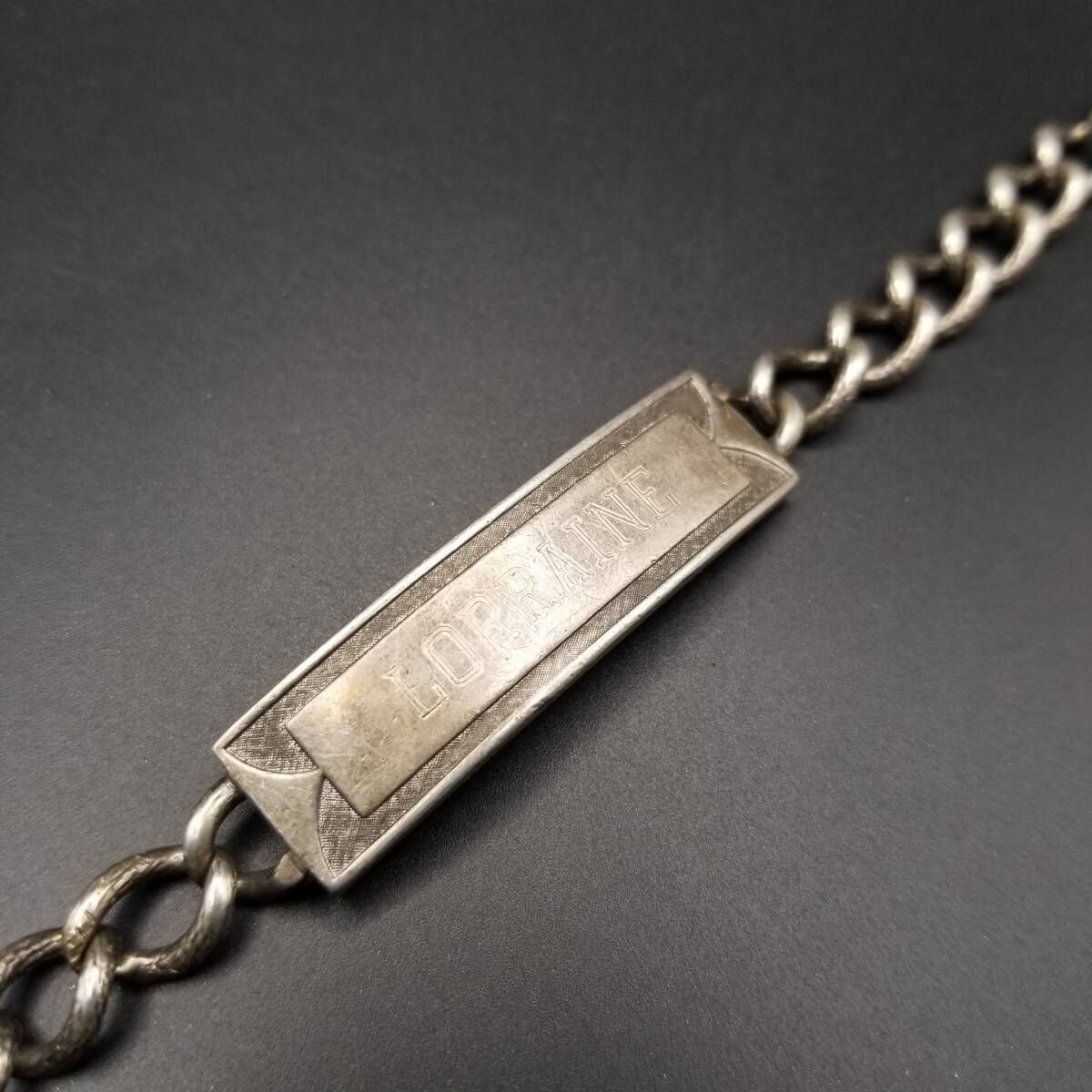 WWII期 La Mode社製 925 シルバー ヴィンテージ IDタグ ブレスレット 