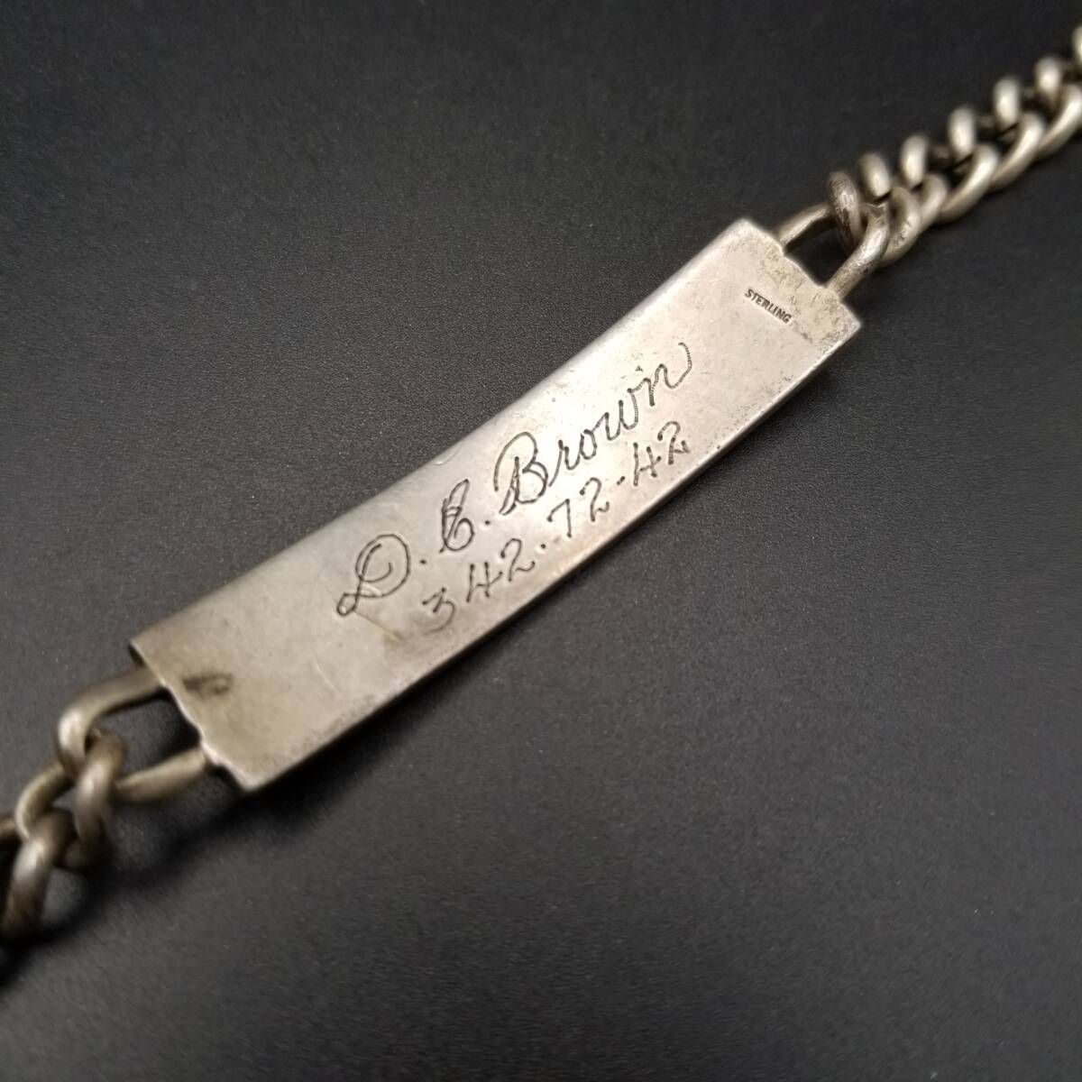 WWII期 IDタグ 長方形プレート 925 シルバー ヴィンテージ