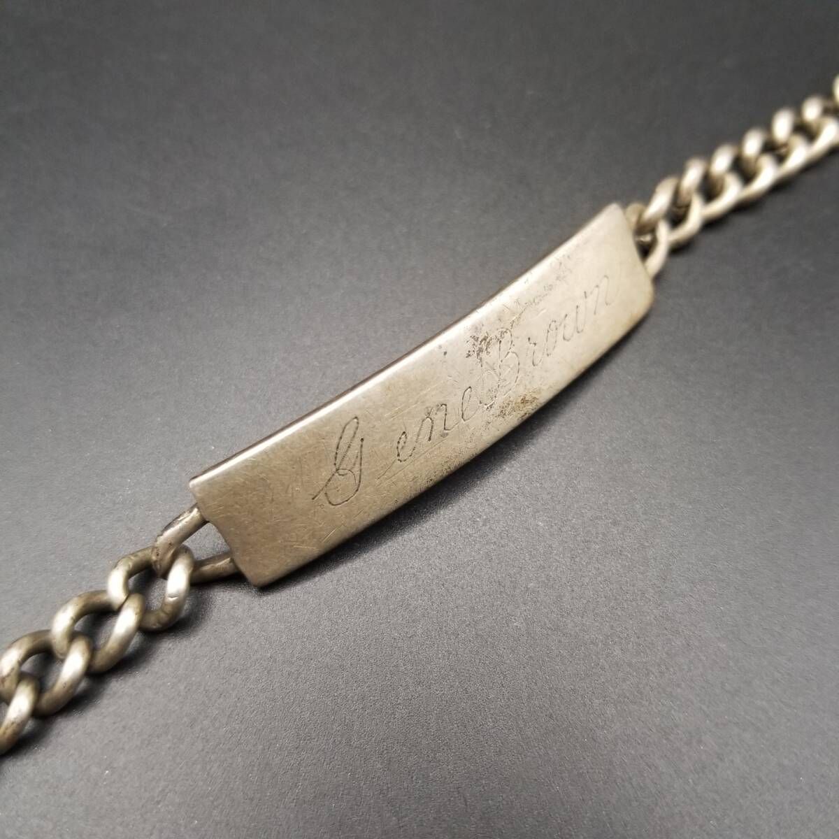 WWII期 IDタグ 長方形プレート 925 シルバー ヴィンテージ