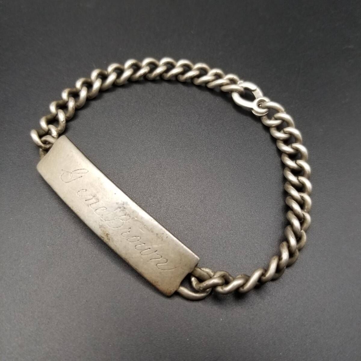 WWII期 IDタグ 長方形プレート 925 シルバー ヴィンテージ