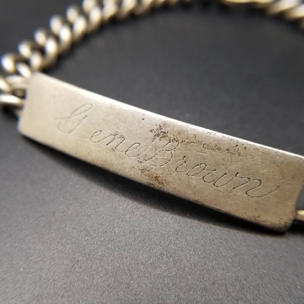 WWII期 IDタグ 長方形プレート 925 シルバー ヴィンテージ