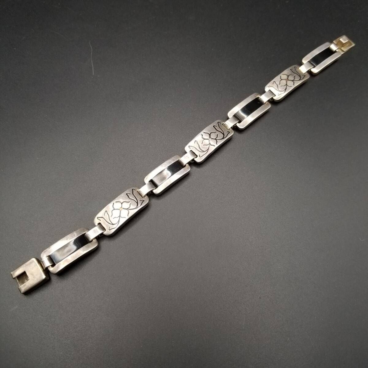 メキシコ 925 シルバー IDタグ 長方形プレート チェーンリンク