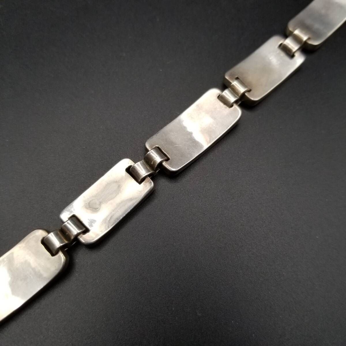 メキシコ 925 シルバー フローラル パネル オニキス インレイ