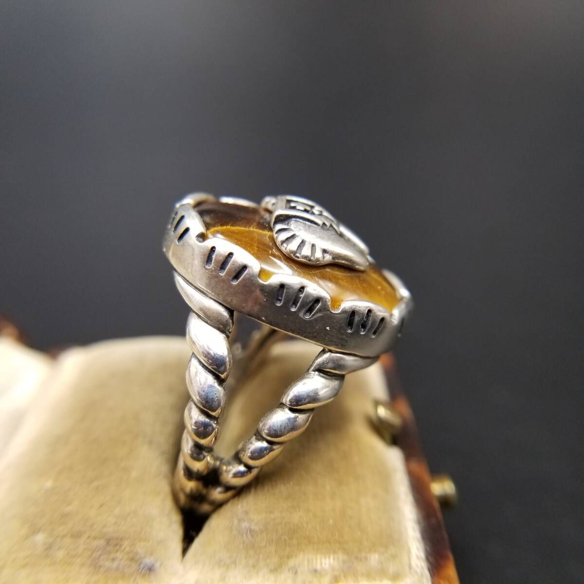 美品 14号 ナバホ ターコイズ リング 指輪 アクセサリー 大粒 刻印無し 