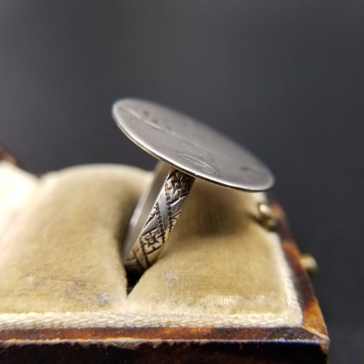 I Love You フローラル バンド 925 シルバー ヴィンテージ ラウンド