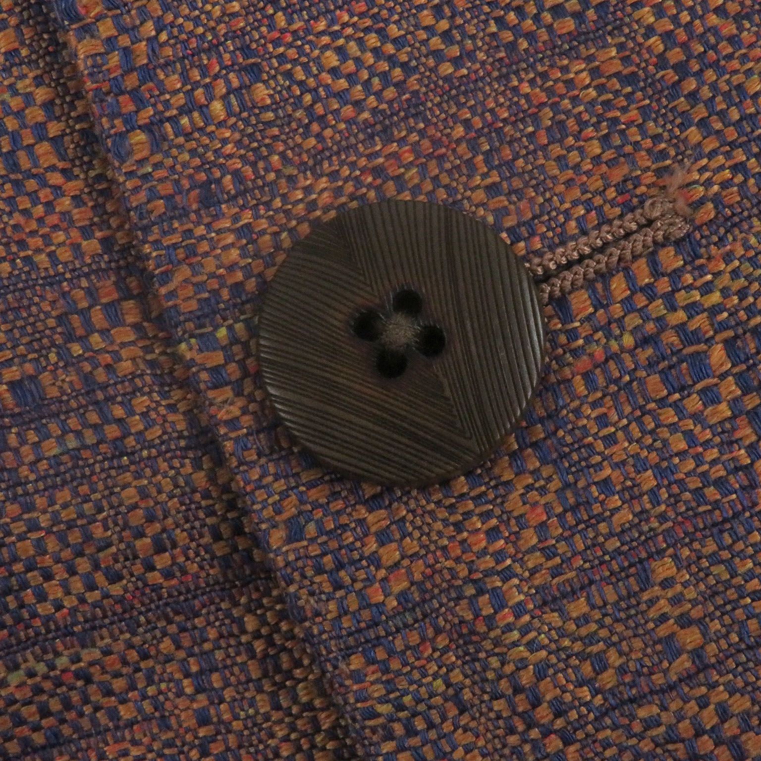 極美品□ETRO エトロ リネン 裏シルク100％/ペイズリー柄 シングル