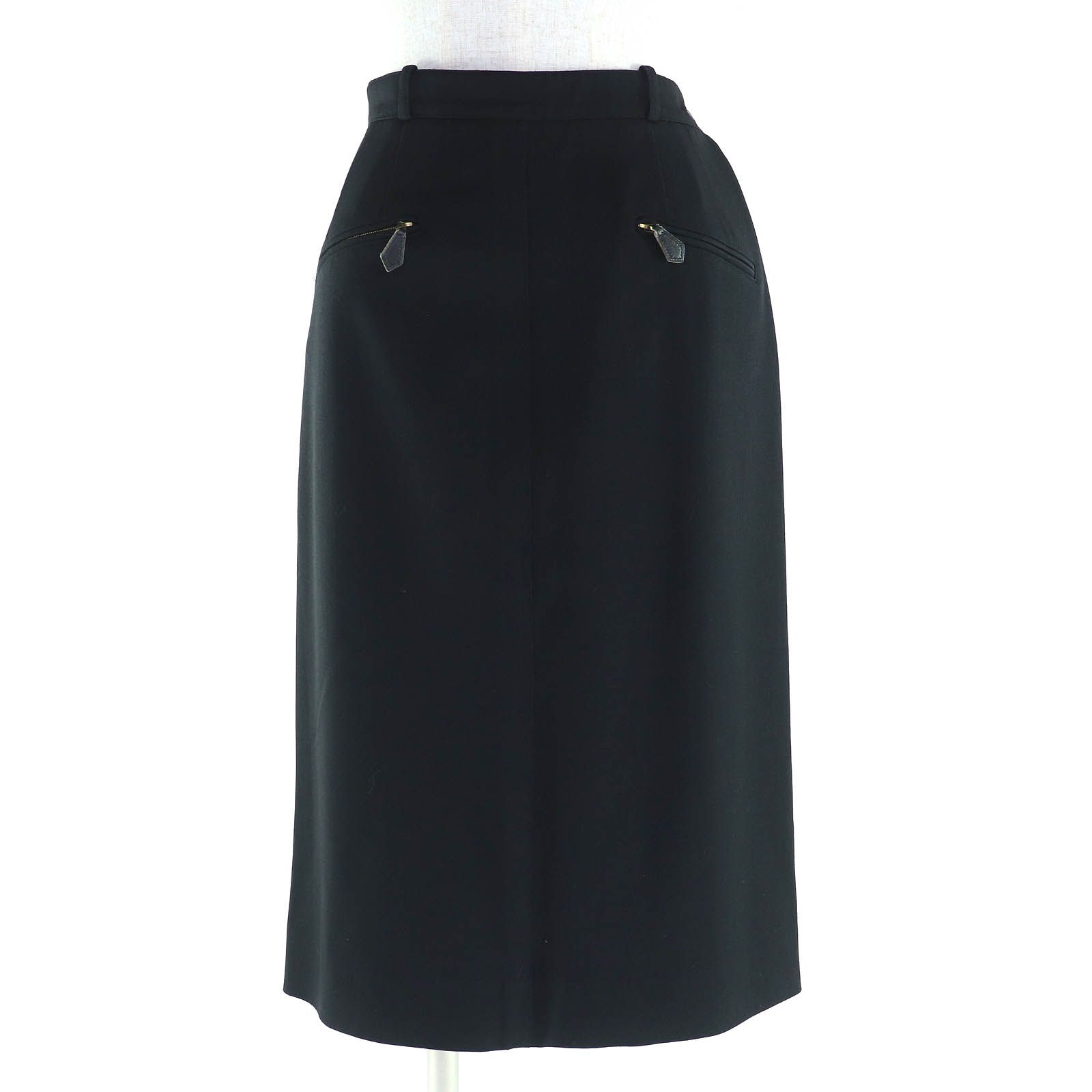 極美品△HERMES エルメス ヴィンテージ ウール Hボタン ロング タイト