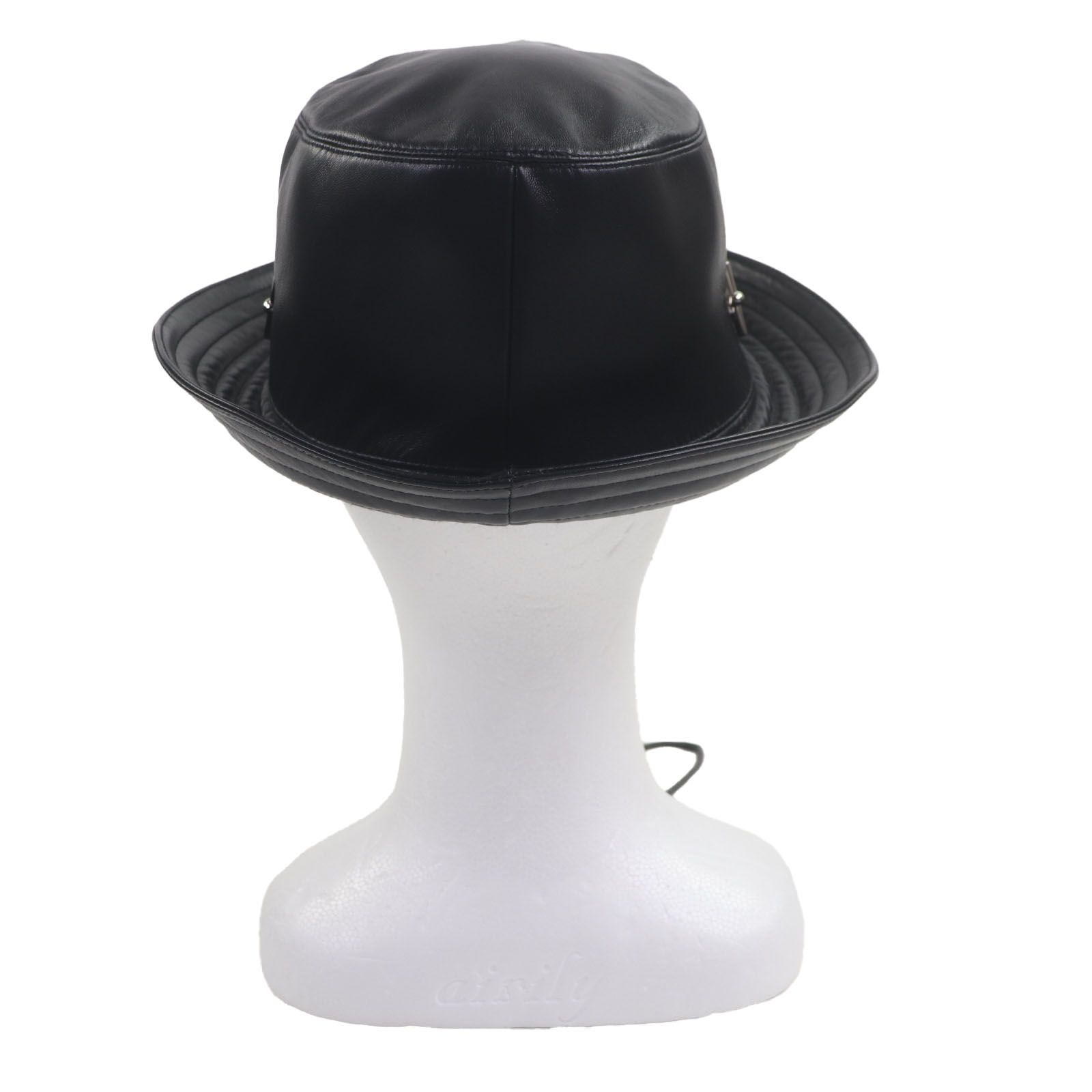 極美品▽HERMES エルメス 羊革 ラムレザー 裏地カシミヤ100% シルバー