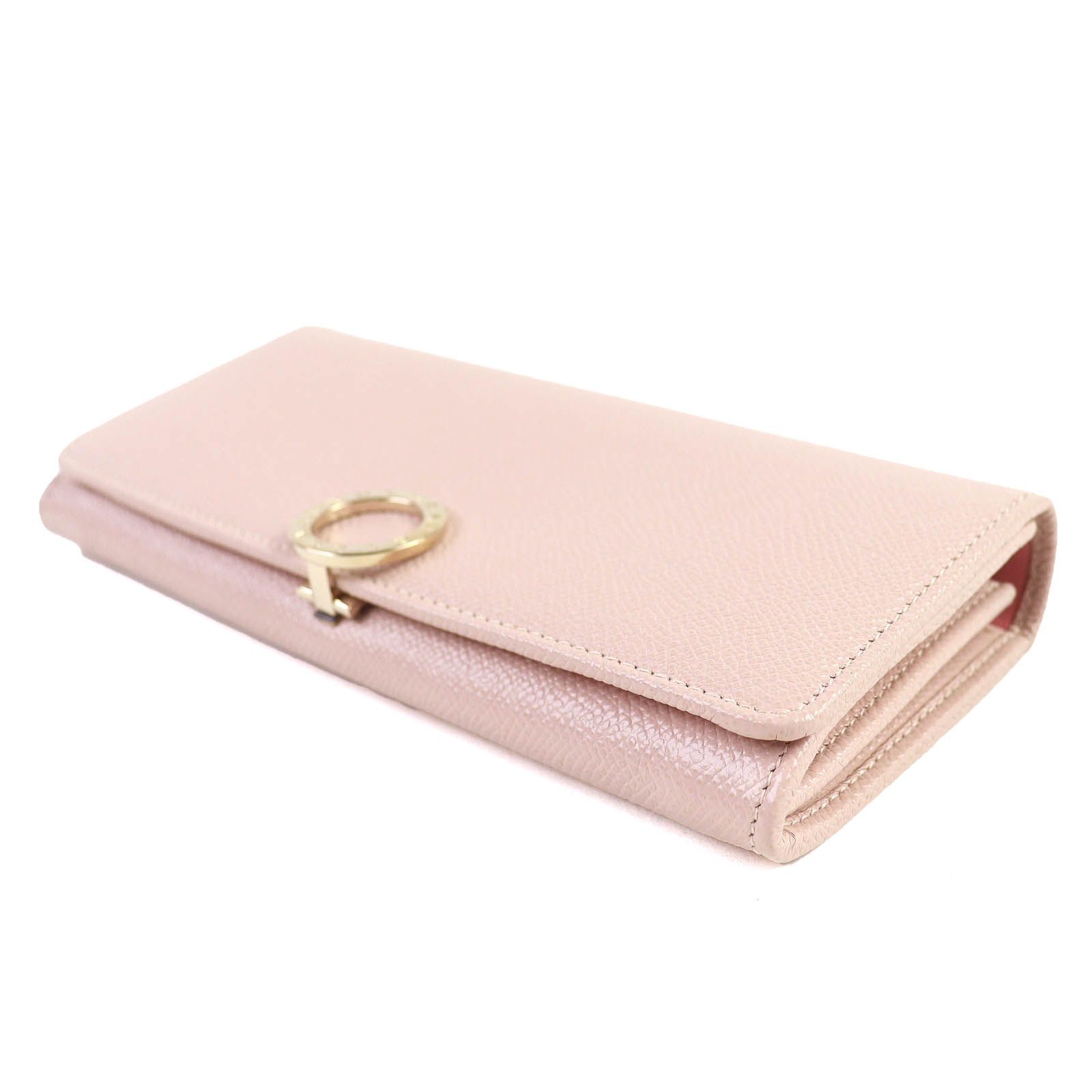 新品未使用品　箱付き　BVLGARI ブルガリ　長財布　サークル金具　ピンク 極美品△BVLGARI ブルガリ 288178 サークルロゴ金具 クリップ フラップ