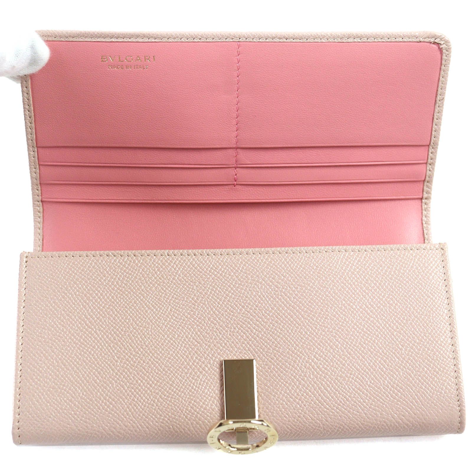 極美品△BVLGARI ブルガリ 288178 サークルロゴ金具 クリップ フラップ