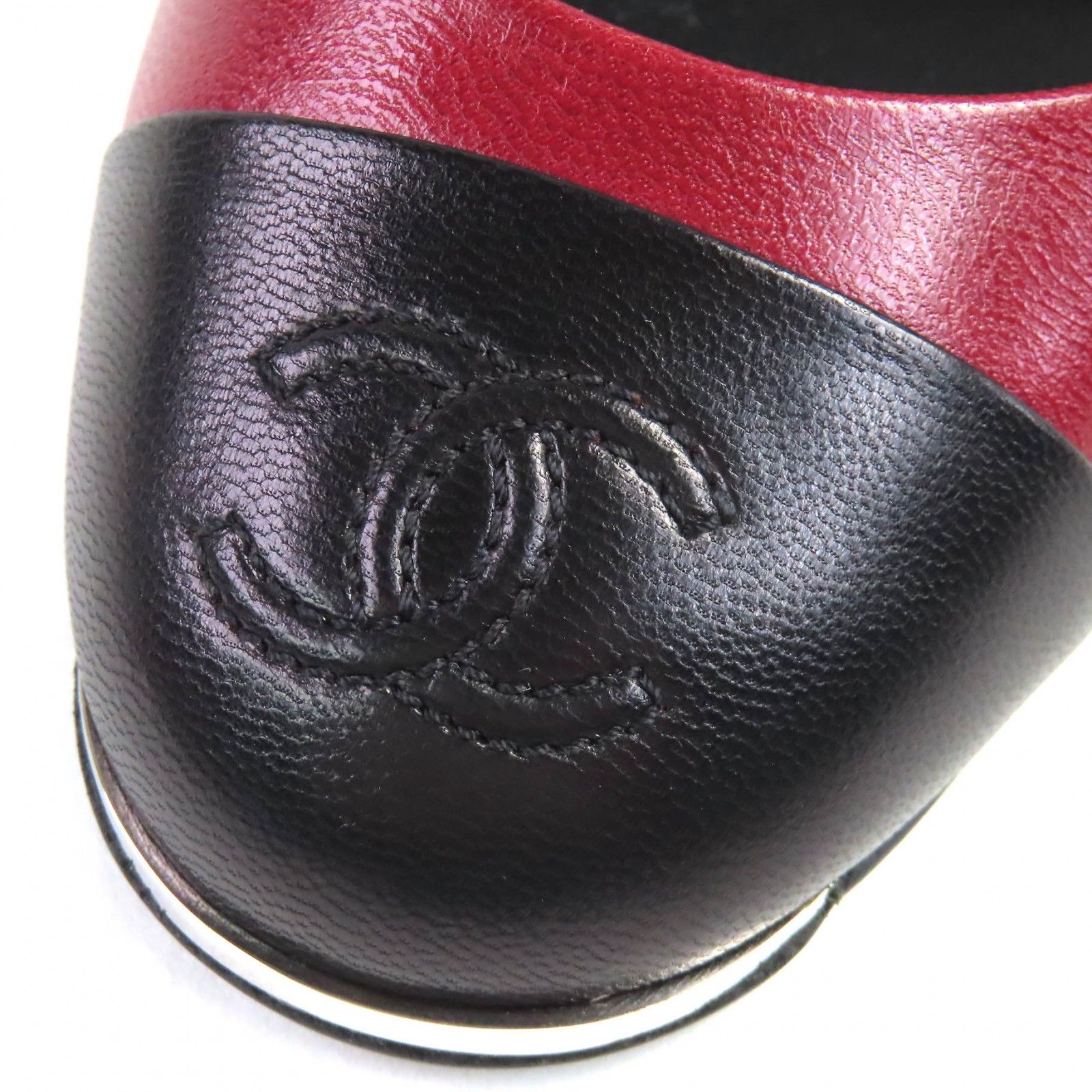 極美品 CHANEL シャネル パンプス バイカラー ココマーク レザー 極美品△CHANEL シャネル G27344 ココマークステッチ レザー スリング