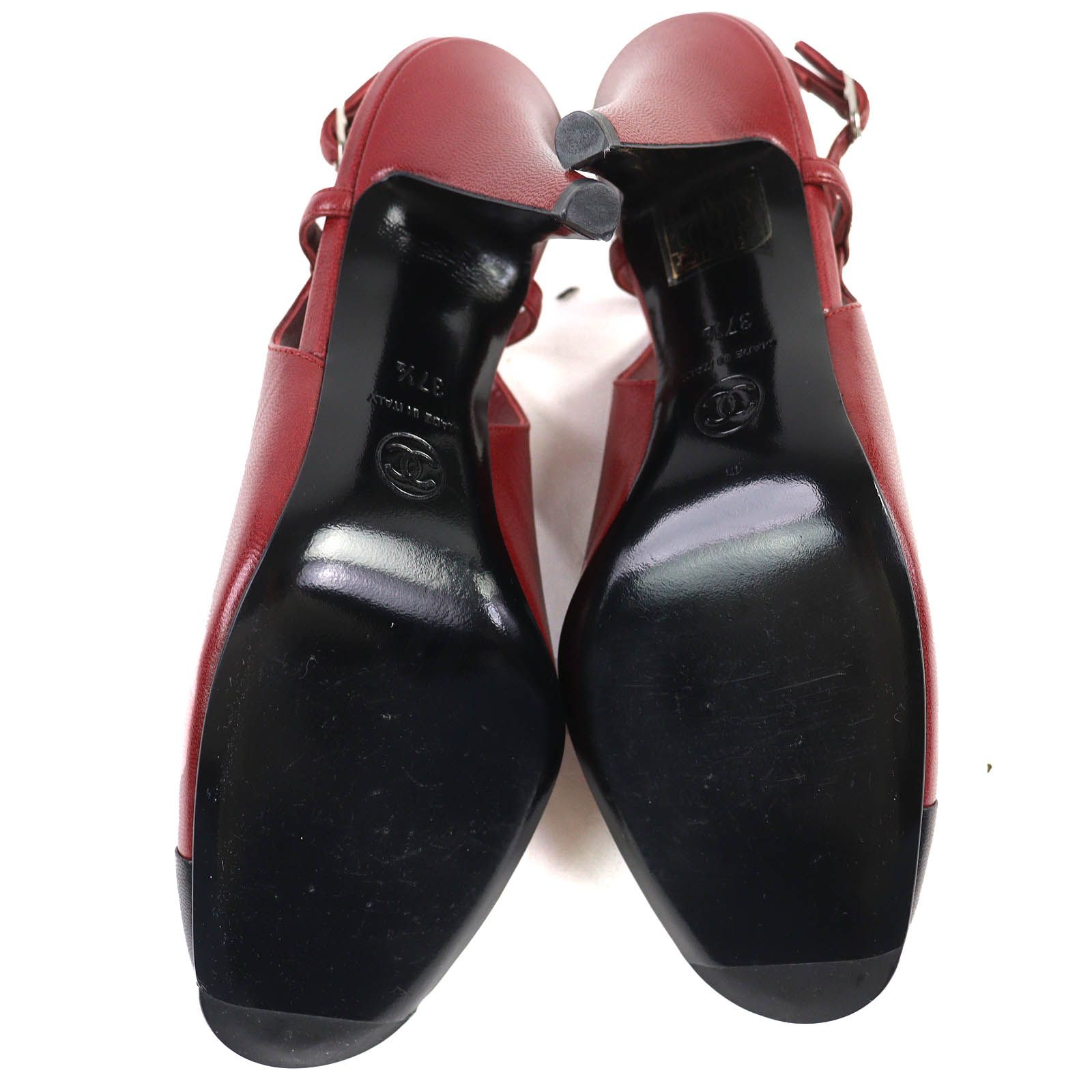 極美品 CHANEL シャネル パンプス バイカラー ココマーク レザー 極美品△CHANEL シャネル G27344 ココマークステッチ レザー スリング