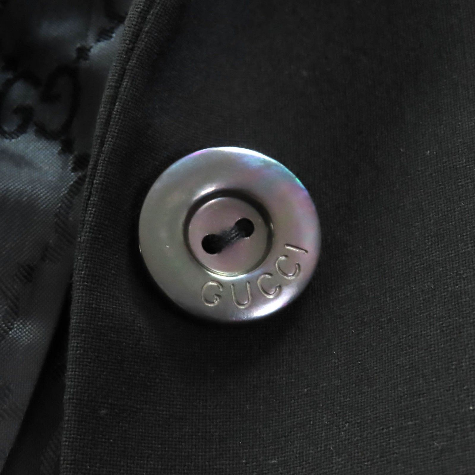 極美品△GUCCI グッチ トムフォード期 裏地GG柄 ロゴボタン ウール