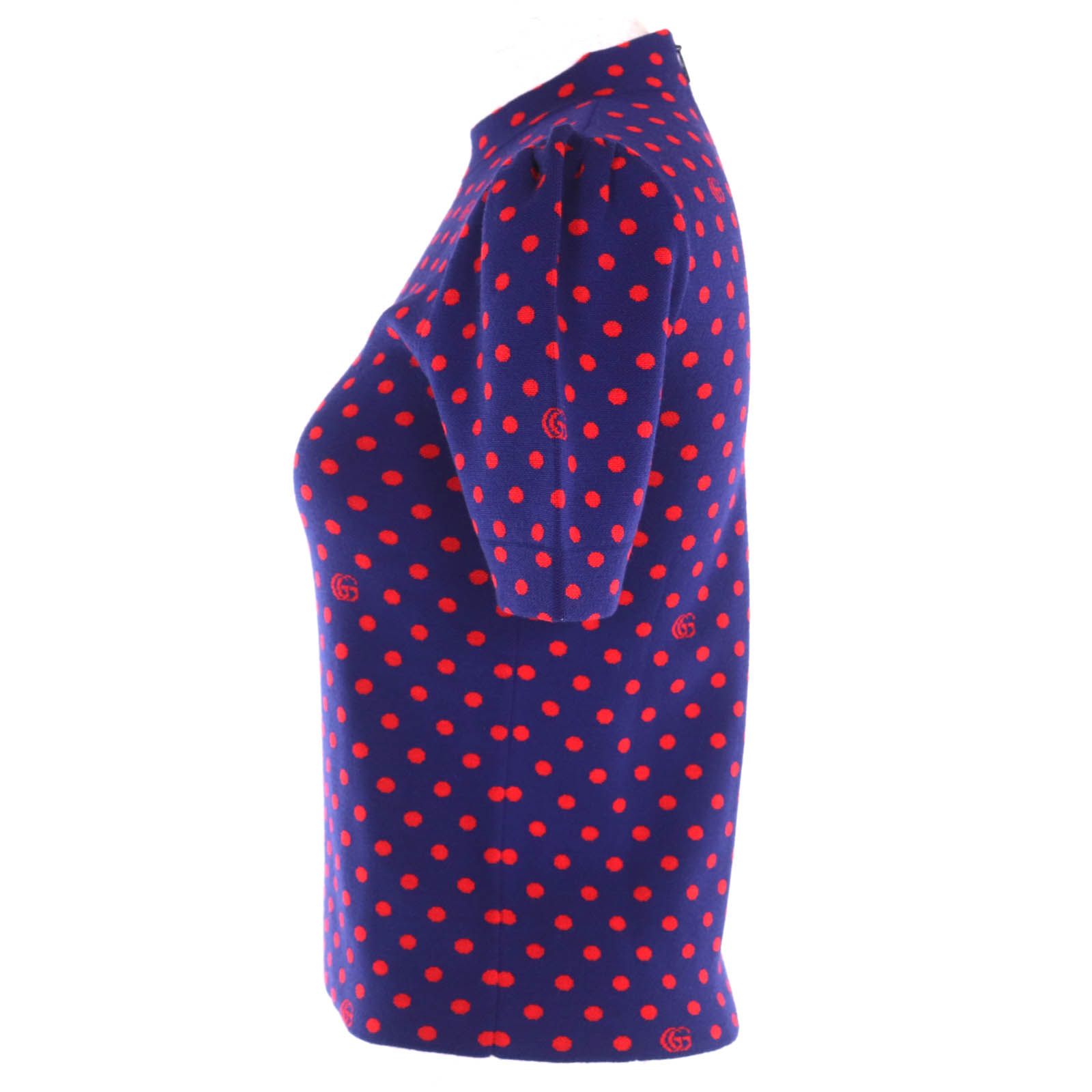 GUCCI ネイビー GGロゴ 半袖ニット GUCCI ネイビー GGロゴ 半袖ニット 【公式通販】