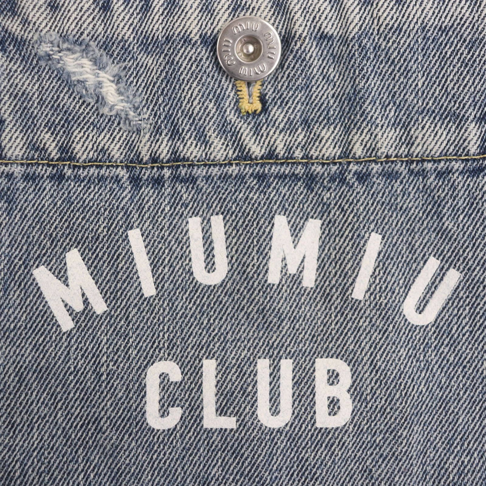 美品▽Miu Miu ミュウ ミュウ 2021年製 GWG116 コットン100% ダメージ